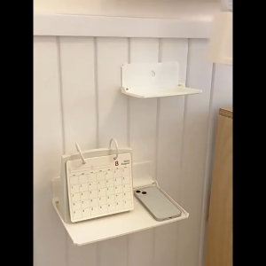 Foldable Shelf Perforation-Free Wall Storage Rack Kitchen Bathroom Dormitory Cosmetics Seasoning