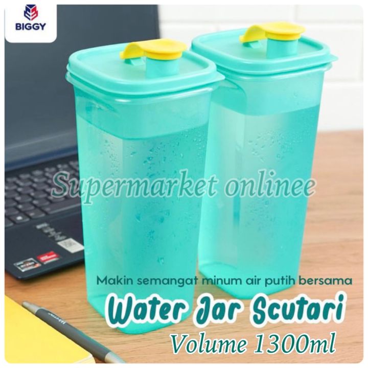 Botol Minum Kulkas Tempat Air Kotak Serbaguna Tebal Wadah Teko 1300ml Biggy Water Jar Scutari