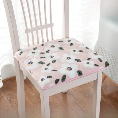 Thickened Soft Seat Cushion Office Chair Pad Winter Butt Padded Home Dining Table Chair Pad Modern Simple Style Flower Pattern
