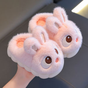 Winter Home Slippers for Children Baby Cotton Shoes with Fur Indoor Anti-Slip Toddler Girls Slip-On Boots Comfortable Soft Soles