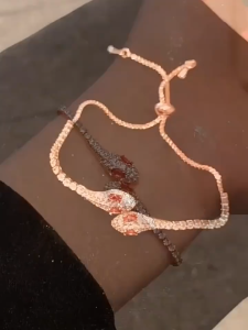 Pharaoh🍓Full Diamond Spirit Snake Bracelet High-end Pulling Bracelet Niche Design Sense Bracelet Women