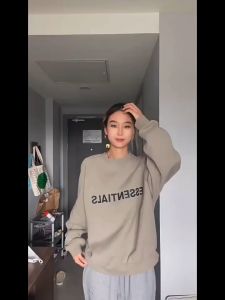 เสื้อสเวตเตอร์ลายตัวอักษรเรียบง่าย สำหรับคอหลวมวัยรุ่นอเมริกา - หรือแบบย้อนยุค