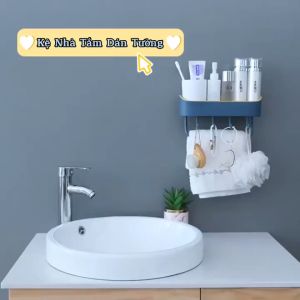 Kệ nhà tắm dán tường đa năng kệ treo tường nhà vệ sinh