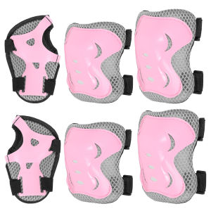 6 Pcs Kids Knee Pads Elbow Pads Wrist Guards Set Adjustable Kids Protective Gear Set for Skating Cycling Rollerblading Scooter