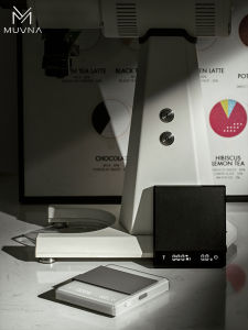 MUVNA PSYCHE อุปกรณ์ตวงน้ำหนักและตั้งเวลาสำหรับตวงกาแฟแบบมือถือที่แม่นยำสำหรับกาแฟสดจากเมล็ดกาแฟ