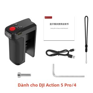 Tay Cầm Tháo Lắp Nhanh Cho Máy Ảnh DJI Action 6/5 Pro/4 Với Nút Chụp Bluetooth Phụ Kiện Chụp Ảnh Bằng Hợp Kim Nhôm Dành Cho Video Thể Thao