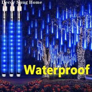 【Free Shipping】โคมไฟหลอดไฟฝนแบบไฟ LED ฝนดาวตกสำหรับตกแต่งสวนกลางแจ้งม่านในบ้านตกแต่งงานปาร์ตี้คริสต์มาส