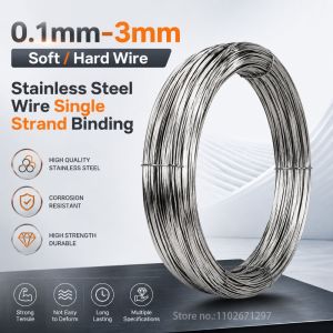 Stainless Steel Solid Single Strand Wire 0.1 0.2 0.3 0.4 0.5 0.6 0.8 1.0 1.2 1.5 2.0 2.5 3.0mm Soft Hard Binding Wire Ropos