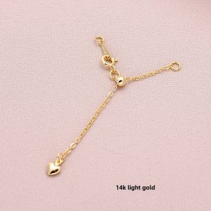 Gold Plated Heart Shaped Tail Chain Beads DIY Materials Accessories Pearl Bracelet Necklace Extension Chain Handmade Jewelry