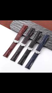 20mm 22mm 24mm Cowhide Leather Watch Strap for Tag Heuer Carrera Folding Buckle Crocodile Pattern Waterproof Men LuxuryWatchband