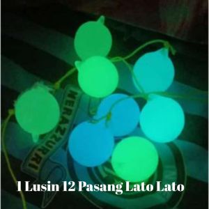 Free Packing Bubble Wrap 1 Lusin 12 Pasang Lato Lato Mainan Jadul Etek Etek / Mainan Jadul Tek Tek Menyala Glow In The Dark / Mainan Tik Tok / Mainan Lato - Latto Set Hadiah