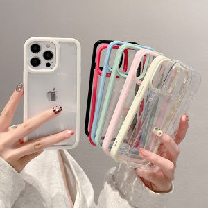 Acrylic High Transparent Candy Frame Phone Case for iPhone 17 pro Max Silicone Transparent Simple Couple Unique High End Anti-Fall Soft Shell