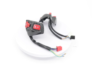 1Pair Domino Handle Switch With Hazard Light Switch For Aerox / MIO Left+Right Switch Set Carbon/Black