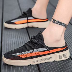 Mesh Slippers Half Shoes For Men Korean Rubber Shoes For Men White Color Casual Breathable Sneakers Slip On Shoes