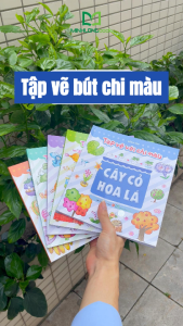 Sách: Tập Vẽ Với Bút Chì Màu (Cây Cỏ Hoa Lá +Thế Giới Bên Ngoài +Động Vật Ngộ Nghĩnh +Cuộc Sống Quanh Em +Món Ngon Mỗi Ngày)
