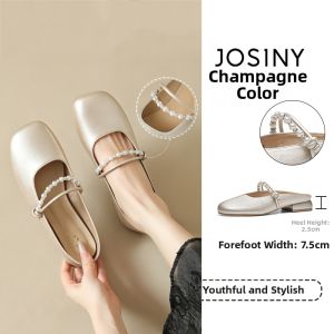 Josiny | New Outdoor Wearing Half Slipper Mary Jane Low Heel Soft Bottom