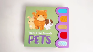 4 Sensory Touch & Feel Sound Books Gift Set For Kids To Learn Pets Ocean Safari & Farm Animals