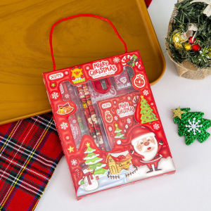 6pcs/set Color Box Stationery set with pencils eraser ruler pencil sharpenernotebook