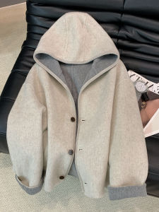 LTST | Elegant Retro Loose Hooded Double-faced Wool Coat
