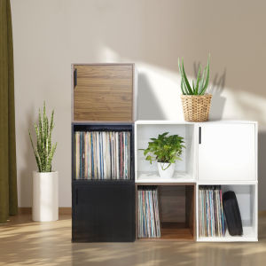 Japanese-Style Minimalist Gramophone Record Storage Cabinet LP Stacked Cabinet Free Combination Cabinet Vinyl Collection Box Storage Rack