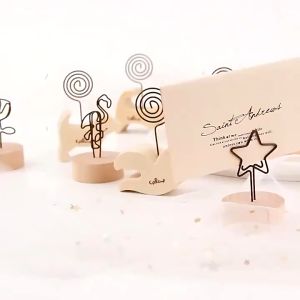 Klip Holder Penjepit Dekorasi Kartu Foto Stik Stick Klip Penjepit Kertas Order Pesanan Klip Kartu Ucapan Dekorasi Meja Memo Lucu Kartu Motif Hiasan