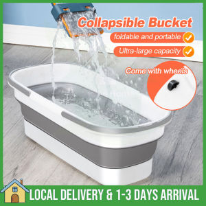 Foldable Mop Bucket Multipurpose Large Capacity Bucket with Handle Portable Car Wash Outdoor Picnic Fishing