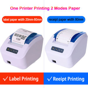 Soonpos 2 in 1 Printer 20-80mm Label 58mm 80mm Direct Receipt Thermal Sticker Machine 3 Inch Barcode Label Maker With Bluetooth USB Compatible With Windows Android iOS Mac For Retail store Shipping Seller Platform