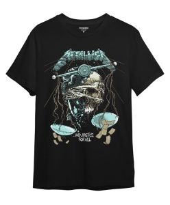 Kaos band Metallica Justice For All black T shirt distro rock metal