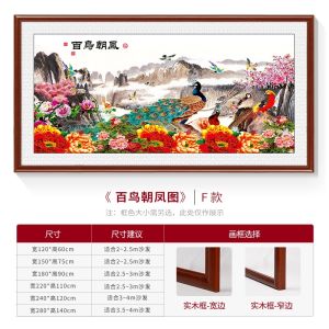New Chinese Style Living Room Decorative Painting Peacock Background Wall Sofa Wealthy Peony Flower Hang Picture Bird Emperor Pattern