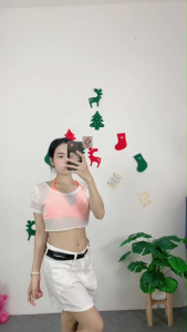 เสื้อเซ็ตสองชิ้นสำหรับผู้หญิง สาวเกาหลี เสื้อกันแดด สีขาวบาง