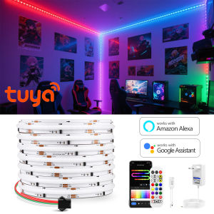 RGBIC COB LED Strip Light Game Esports Room Atmosphere Lights 12V Tuya WIFI Smart APP Voice Control Computer Decor Colorful Tape