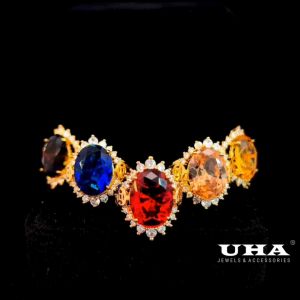 N508 Nhẫn nữ đá màu phong thủy thiết kế sang trọng UHA