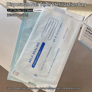 Kraft Nail Sterilization Bags Self-sealing Disinfectant Pouch for Gel Cat Eye Polish Disposable Pack UV Disinfection Tools