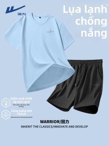 Warrior | Bộ Áo Thun Nam In Chữ Thoáng Khí Nhanh Khô