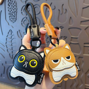 Creative Cartoon Kitten Keychains Funny PU Bag Pendant Kids Gift Colorful Car Key Charms