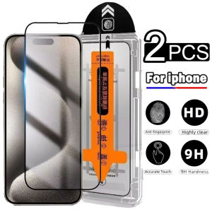 2pcs HD Dust Free Installation Screen Protector for iPhone 16 15 14 13 12 11 Pro Max 14 15 16 Plus Xr X Xs Max 11 Tempered Glass