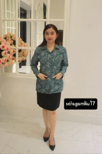 SERAGAM ATASAN PKK IJO WANITA LAPIS FURING BAHAN HALUS