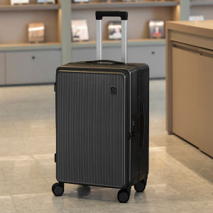 Large Capacity Travel Suitcase Womens Carry-On Box Password Lock Side Opening Cover Soft Polyester Lining Universal Wheel