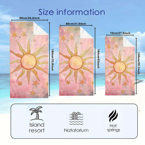 Boho Sun Cloud Star Beach Towels Ultra Lightweight Quick Drying Super Absorbent Summer Essential Fast-Drying Towel for Beach
