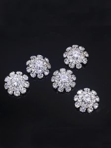 Diamond Decorative Button Classic Style Jacket Cardigan Sweater Suit Rhinestone Button Flower Bright Diamond Button