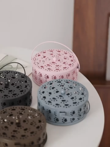 Fireproof mosquito coil rack with lid round stove rack household mosquito repellent incense box