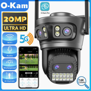 15MP 5G WiFi IP Camera Outdoor Waterproof Triple lens 12MP Camera Ai Auto Tacking Video Security CCTV Surveillance Camera O-Kam Pro APP