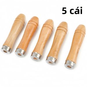Bộ 5 Tay Cầm Dũa Gỗ Thay Thế Với Cổ Kim Loại Chắc Chắn 11Cm Tua Vít Kim Loại Máy Khoan Cầm Tay Cho Dụng Cụ Thủ Công Chế Biến Gỗ