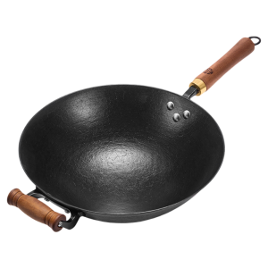WANGYUANJI | Traditional Handcrafted Uncoated Cast Iron Wok No-stick Cookware