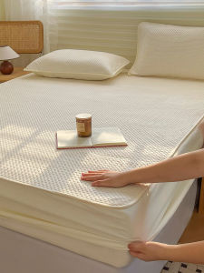 Dustproof Soy Fiber Cotton Bed Canopy Single Piece Children Anti-slip Bed Cover Mattress Protector Pillowcase Three-piece Set