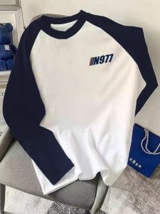 Heavyweight 220g Pure Cotton Long Sleeve T-Shirt Casual Loose round Neck Spring Autumn Youth Leisure Base Layer Top