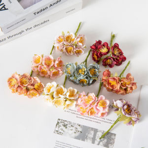 SMR | 1/2Pcs Artificial Flowers Home Room Decora Silk Stamen Plum Bossom Festival Decora Flowers Wreaths Wedding Holiday Supplies Gift