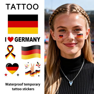 Germany Flag Temporary Tattoo Sticker Long-lasting and Waterproof Festival Football Soccer Fan Face Stickers Arm Face