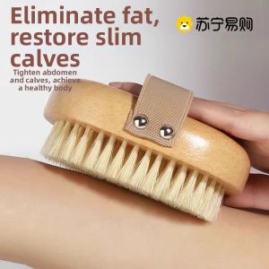 Bristle Bath Brush Dry Brushing Skin Exfoliating Body Brush Meridian Brush Beauty Skin Scrubbing Bath Brush Pig Bristle Horse