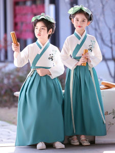 Chinese Traditional Hanfu Costume Childrens Performance Clothes New Years Calligraphy Ceremony Boys And Girls Outfits